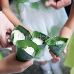 Conetti naturali realizzati con foglie verdi per riso da lancio
