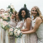 bouquet peer damigelle con rose inglesi e succulente