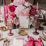 Dettaglio ricevimento matrimonio rosa e fucsia